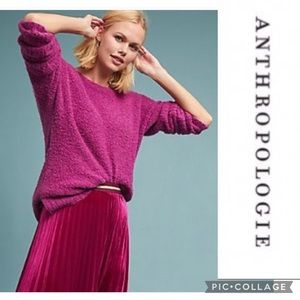 Anthropologie Sleeping on Snow Lavinia Purple Alpaca Wool Sweater Large